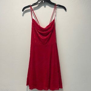 red velvet urban outfitters mini dress